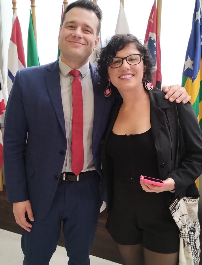 Canoense participa de Ato de Instalação da Frente Parlamentar Antifascista na Assembleia / Deputado Leonel Radde e Letícia Uequed