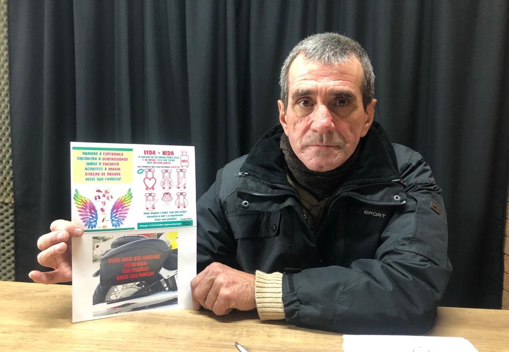 Gaúcho de Esteio viaja em moto estampada com frases de estímulo à doação de órgãos/Foto: O Timoneiro