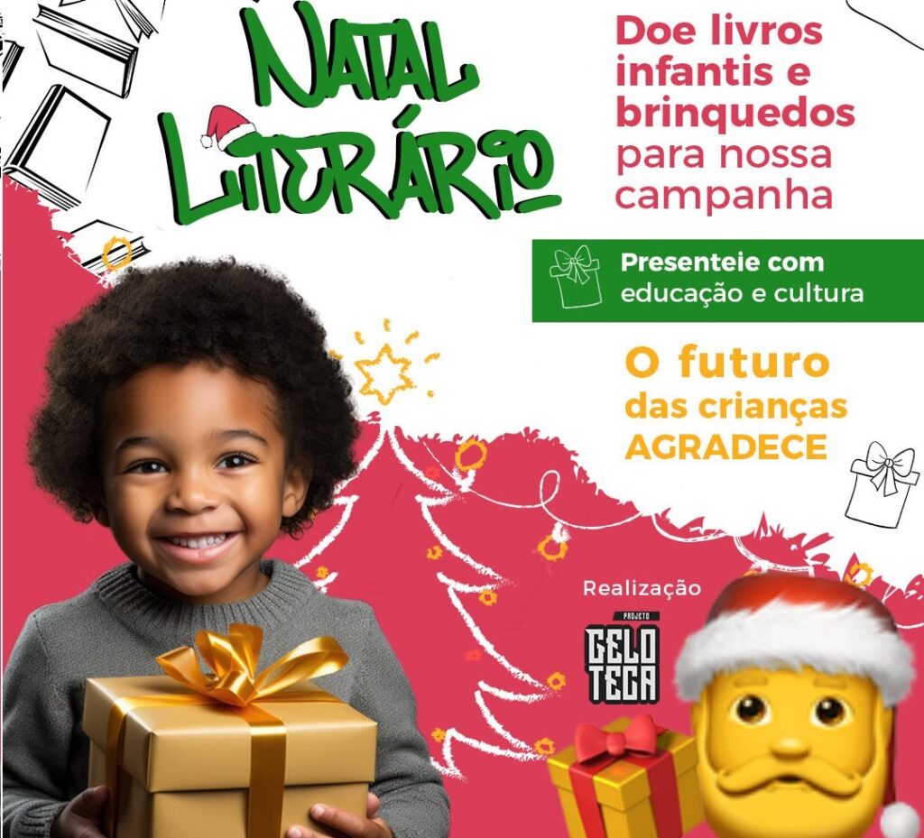3ª edição do Natal Literário do projeto Geloteca atenderá 400 crianças no domingo, 17