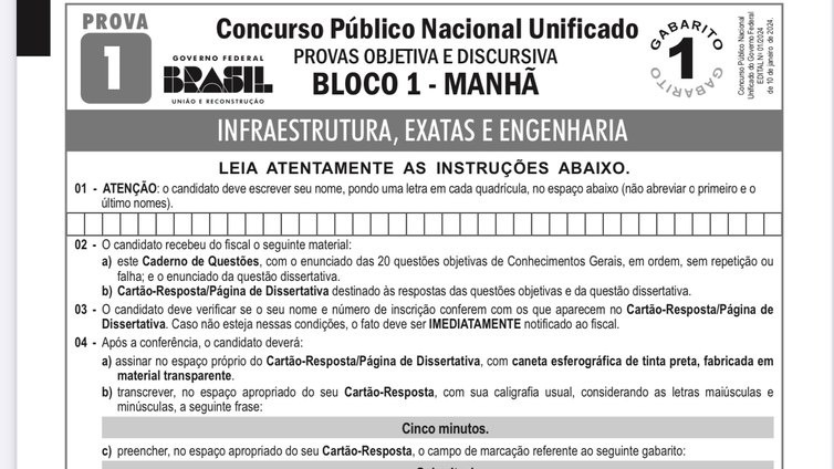 Concurso Nacional Unificado Cadernos de prova são divulgados; confira