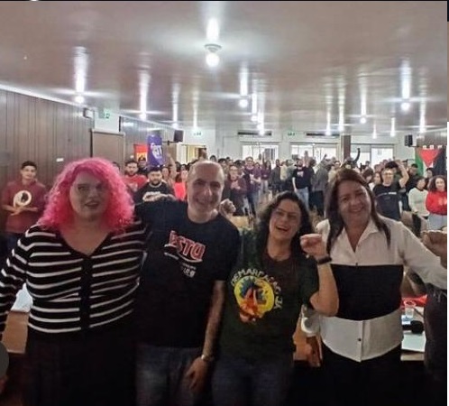 Fabiana Sanguiné (PSTU) com o vice Regis Battista Ethur (PSTU)