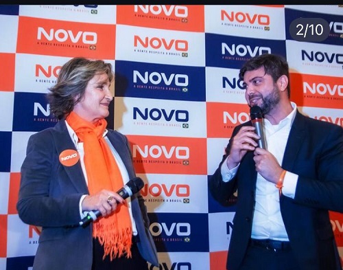 Felipe Camozzato (Novo) com a vice Raqueli Baumbach (Novo)