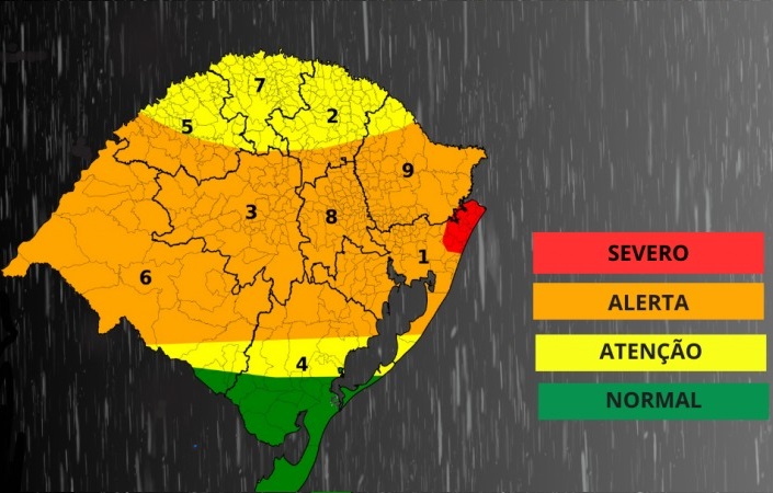 Defesa Civil emite alerta para condição meteorológica nos dias 19 a 21 de novembro
