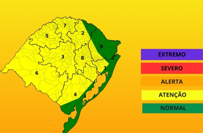 Previsão de uma massa de ar quente e seco sobre boa parte do estado entre os dias 22 e 26 de fevereiro