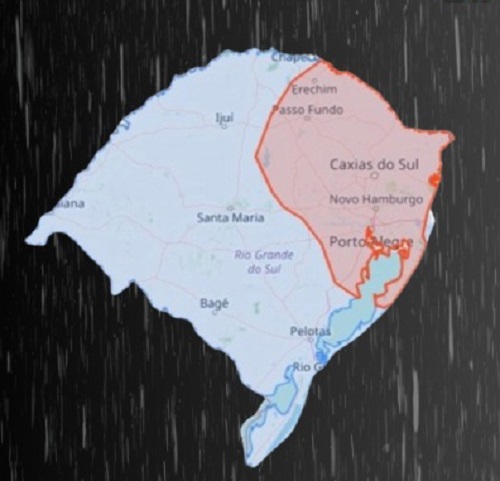 Defesa Civil do RS alerta para chuva e vento fortes com raios nesta segunda-feira