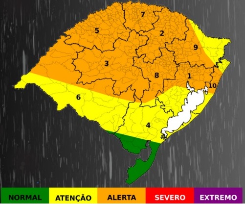 Defesa Civil RS prevê avanço de frente fria e temporais isolados com acumulados de 40 mmdia na Região Metropolitana