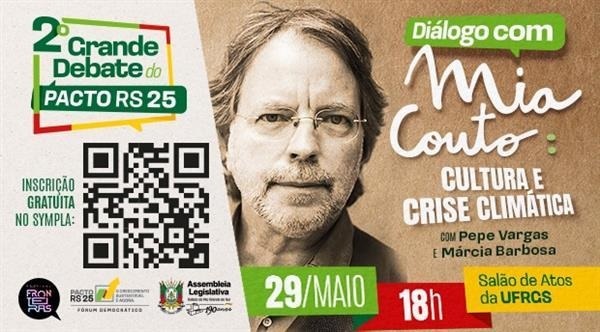 Segundo Grande Debate do Fórum Democrático vai discutir cultura e crise climática com Mia Couto