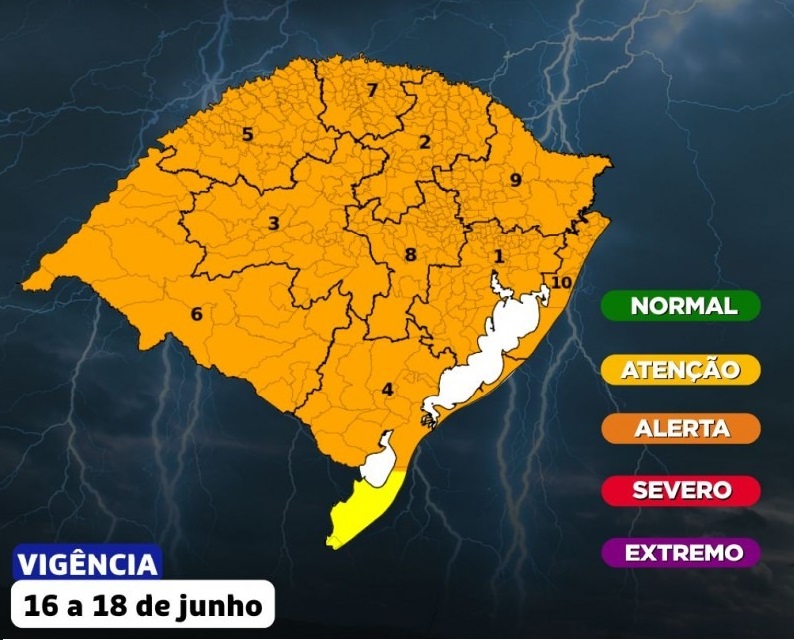Defesa Civil alerta para volta da chuva no Estado a partir desta segunda-feira, 16