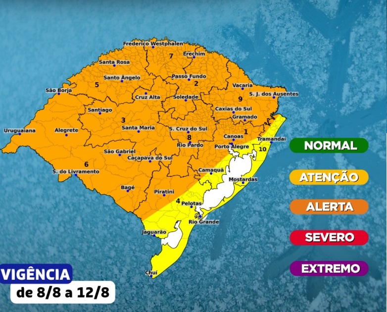 Massa de ar polar derruba temperaturas e traz risco de geada no RS a partir desta sexta-feira