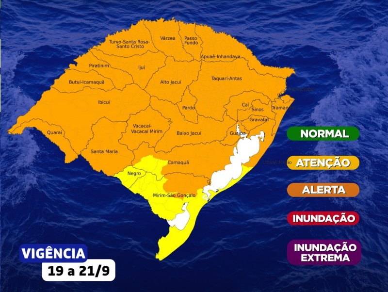 Rio Grande do Sul terá tempestades com chuva, raios, granizo e rajadas de vento intensas no final da semana